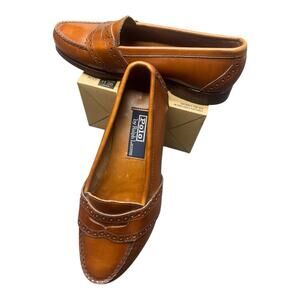 Vintage Polo Ralph Lauren Men's 7.5 E Alston Leather Penny Loafer Chestnut Brown